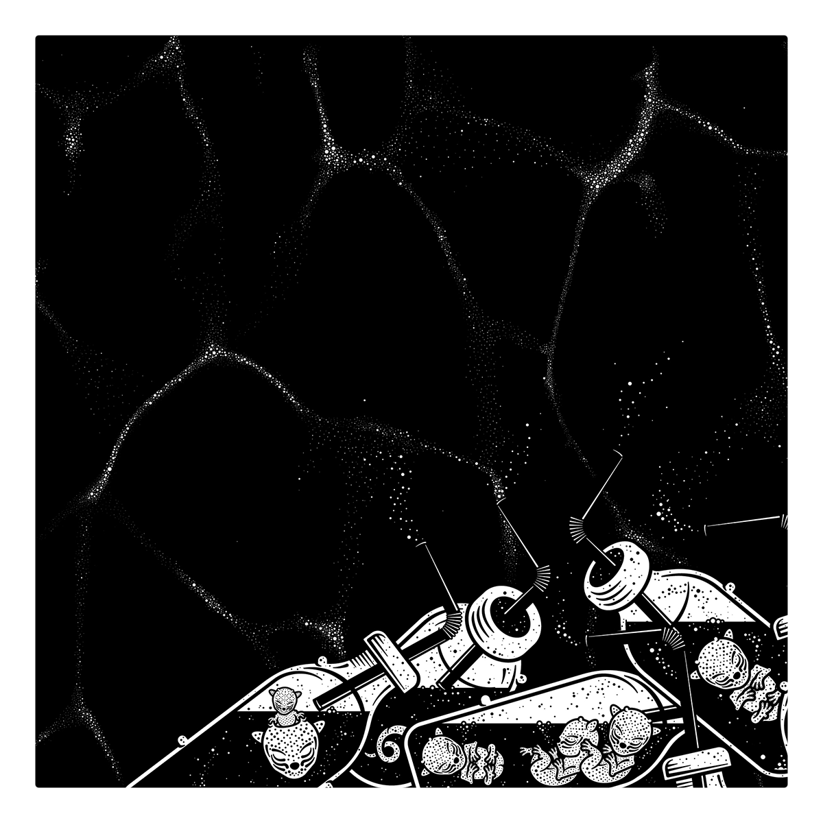 Dreaming Demons: Solitude, Giclée print by Leffe Goldstein. 夢見る悪魔。出荷用クレーン。 港湾クレーン